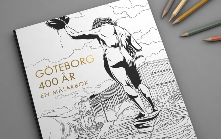 Framsidan av målarboken "Göteborg 400 år" av Patrik Berg